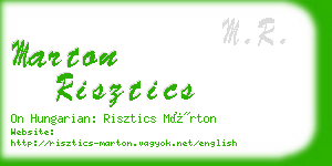 marton risztics business card